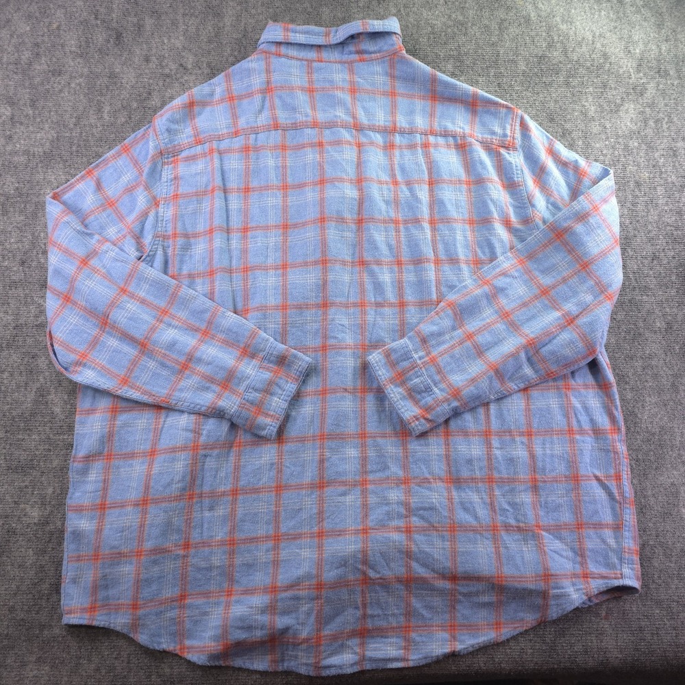 New Sonoma Shirt 3XB Supersoft Flannel Red Blue Plaid Double Brushed Button Up - Picture 7 of 8